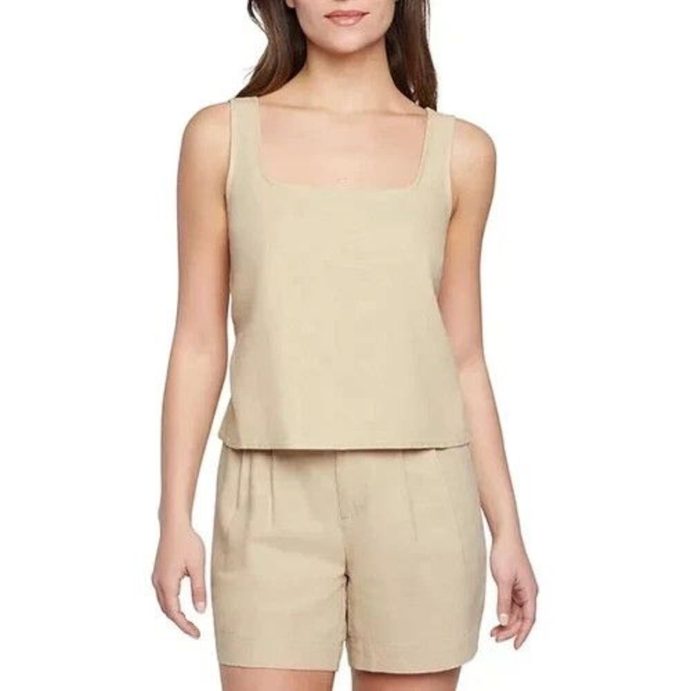 Express Linen Tank Top Womens XS Casual Layers Office Wear Lightweight Crop